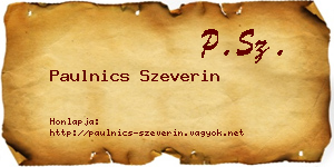 Paulnics Szeverin névjegykártya